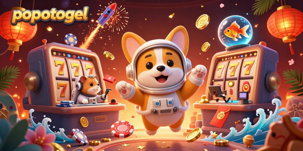 Experience excitement with popotogel at a dynamic space casino featuring fun characters and vibrant elements.