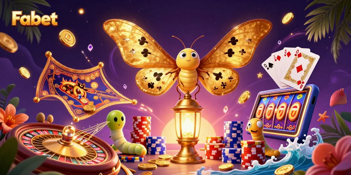 Experience the excitement of Fabet with vibrant 3D casino graphics featuring games and characters.