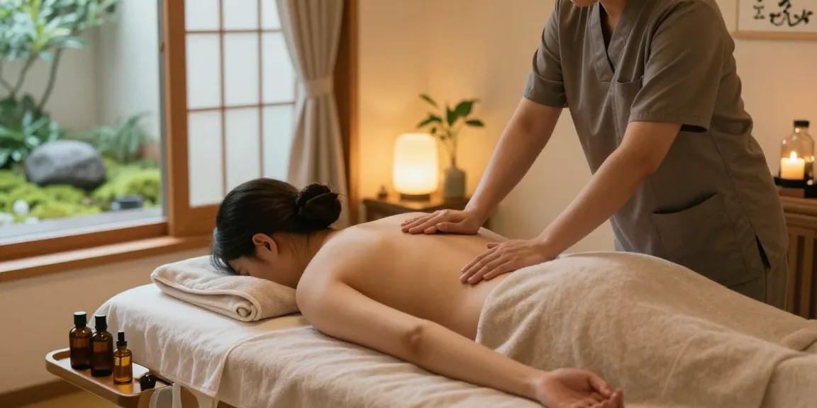 Relaxing 성북구출장마사지 session in a serene spa environment with warm lighting and soothing decor.