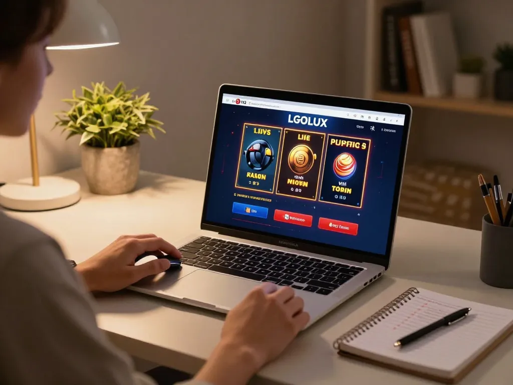 Enjoying online gaming on LGOLUX with mybenefitstatements platform, capturing a cozy atmosphere.
