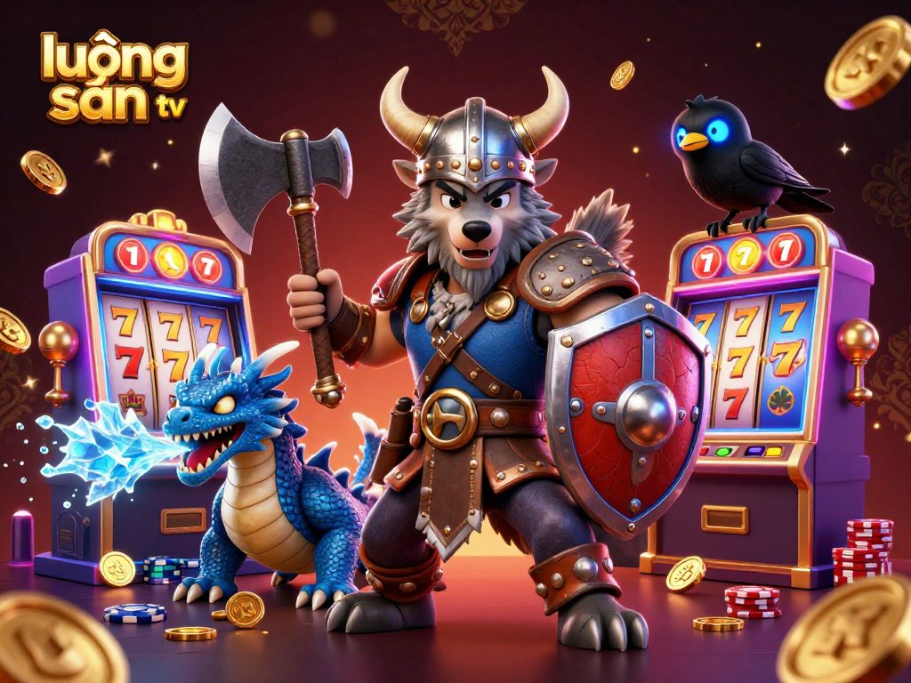 Experience thrilling gaming excitement with lương sơn tv, featuring a Viking warrior and intense slot action.