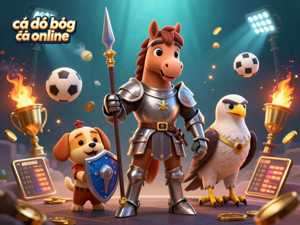 Engage in cá độ bóng đá online with a thrilling scene filled with sports elements and dynamic action.