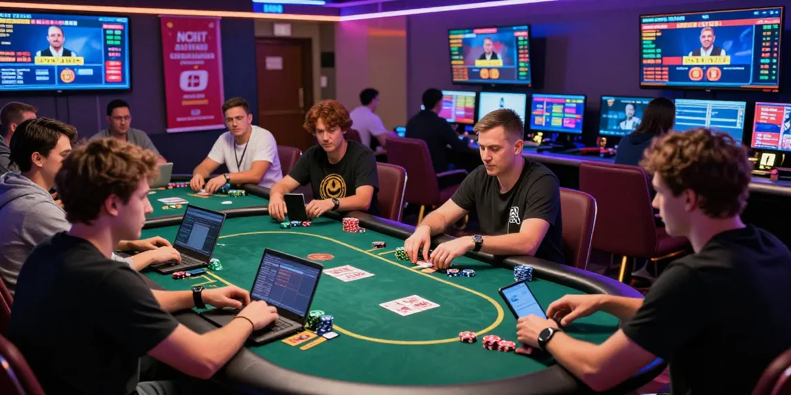 Engaging online poker session featuring diverse players, emphasizing Daftar Nagapoker excitement in a vibrant virtual casino.