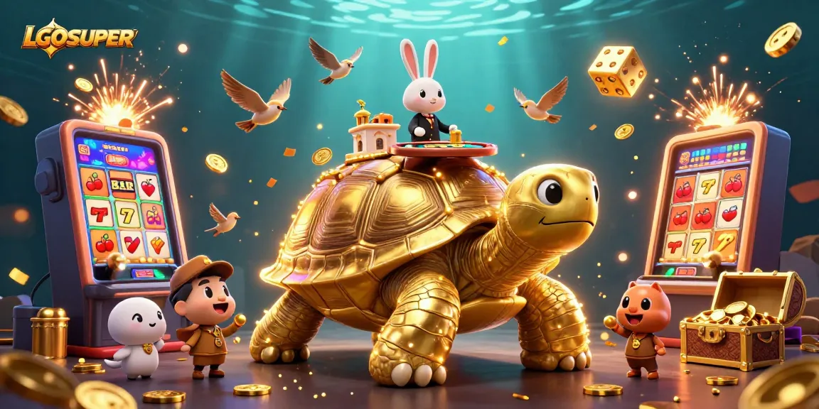 Engage with LGOSUPER's vibrant 3D illustration showcasing thrilling casino adventures underwater.