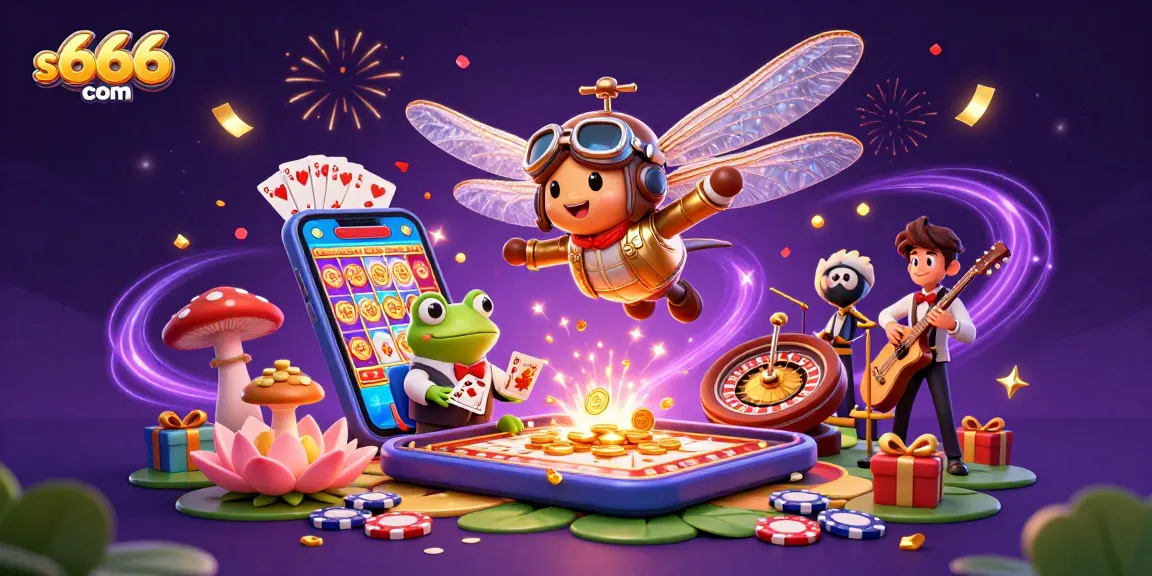 Experience thrilling gaming action with s666com's colorful scene featuring dynamic characters and vibrant casino elements.