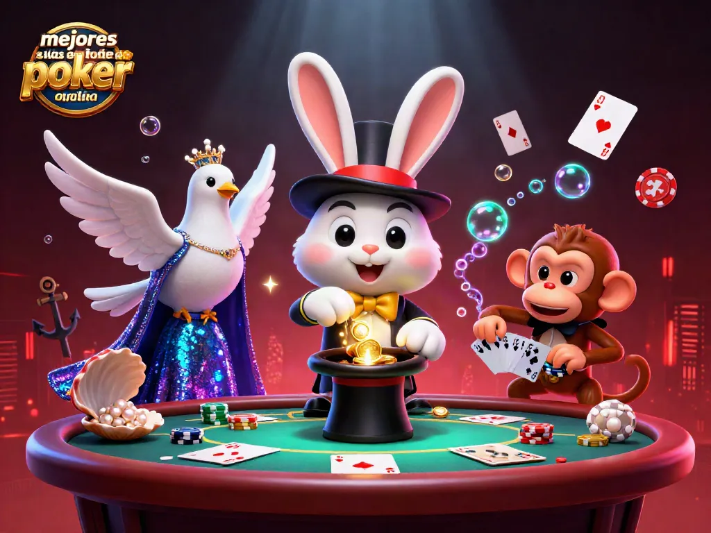 Descubre las mejores salas de poker online España con un ilustrativo mágico y vibrante ambiente de casino.