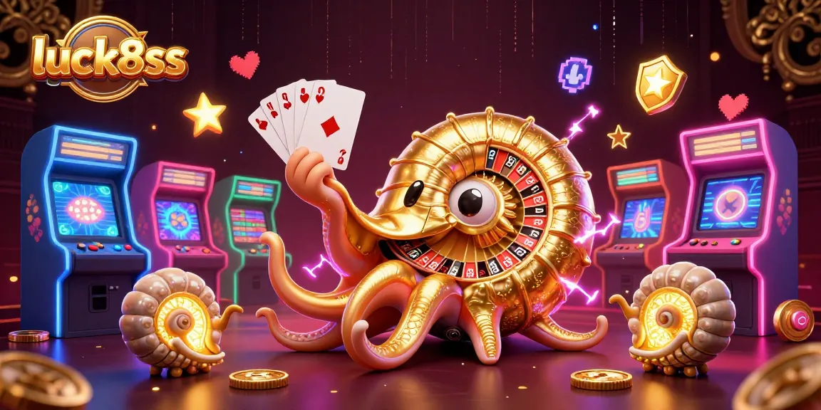 Engage in exciting games with luck8ss featuring a vibrant casino illustration of a nautilus roulette.
