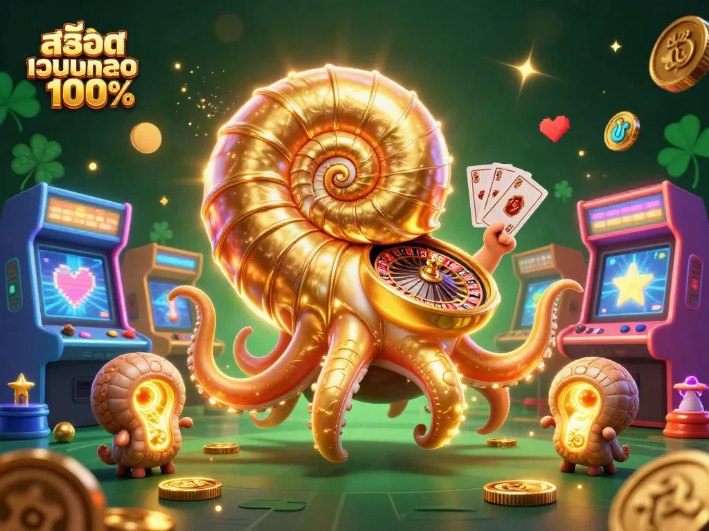 หมุนสล็อตเว็บตรง100% ด้วยน็อตตัวแทนยักษ์ที่ถือการ์ดในแวดล้อมด้วยเกมคาสิโนที่สวยงาม