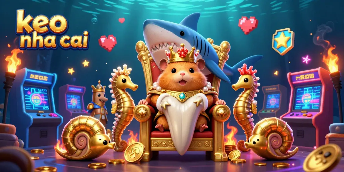 Experience keo nha cai thrills in this vibrant underwater gambling scene featuring a golden hamster king.