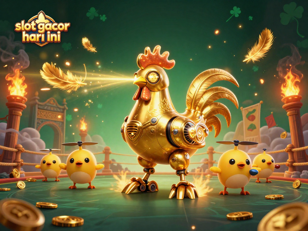 Engage in slot gacor hari ini with a vibrant 3D casino scene featuring striking characters and elements.