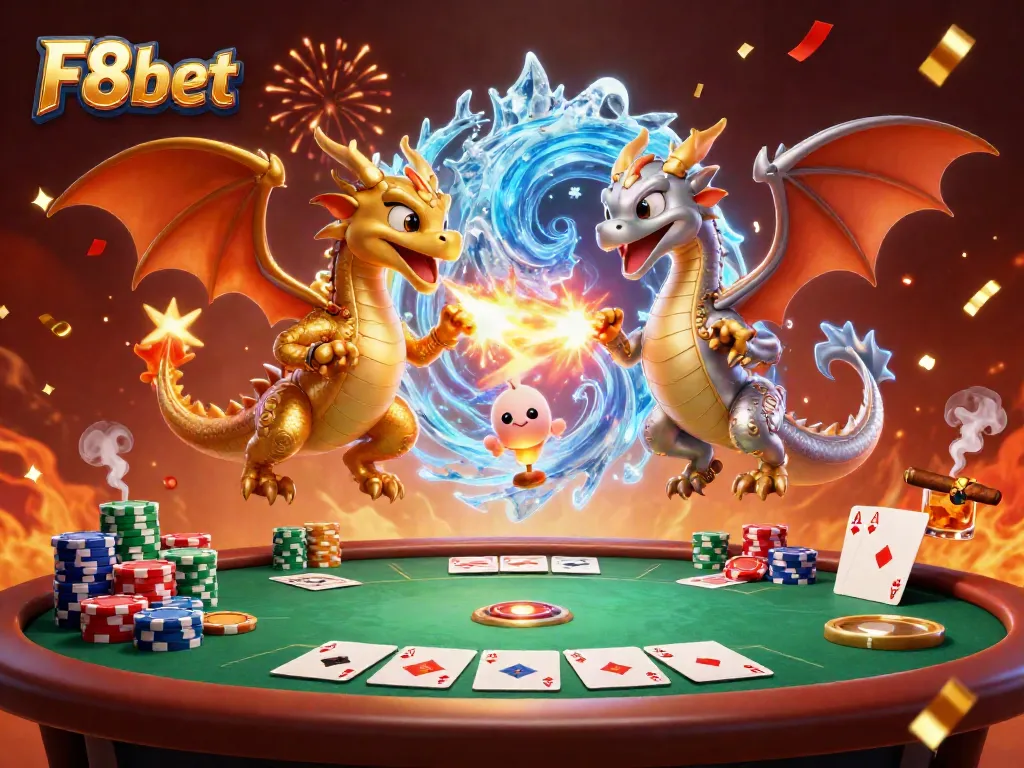 Experience thrilling gaming action at F8bet with dynamic dragons and poker elements.