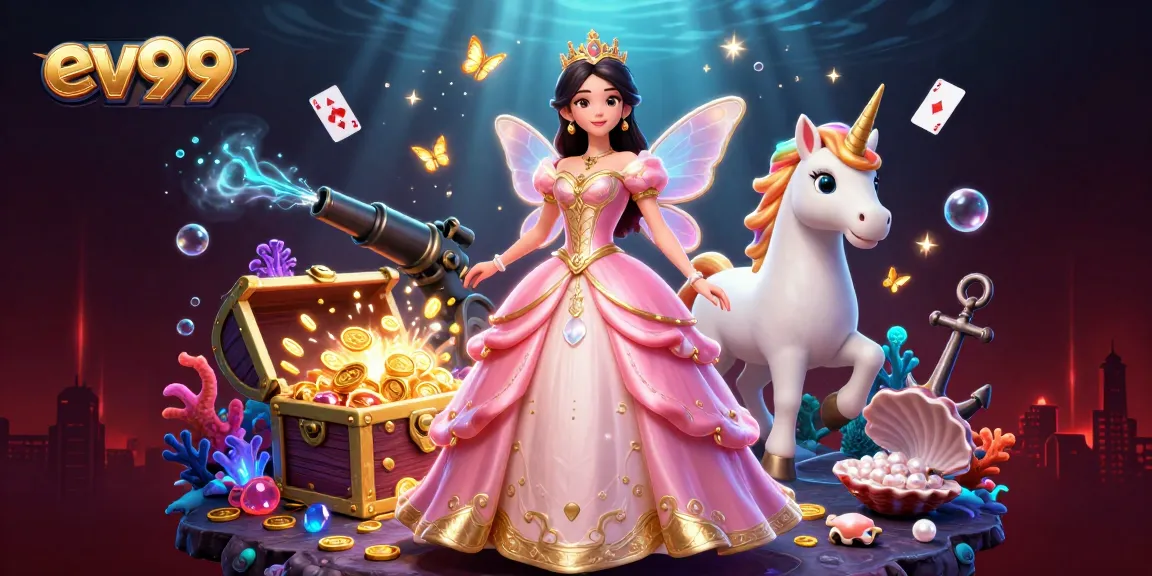 Win big at ev99 with our glamorous casino-themed illustration featuring enchanting elements.