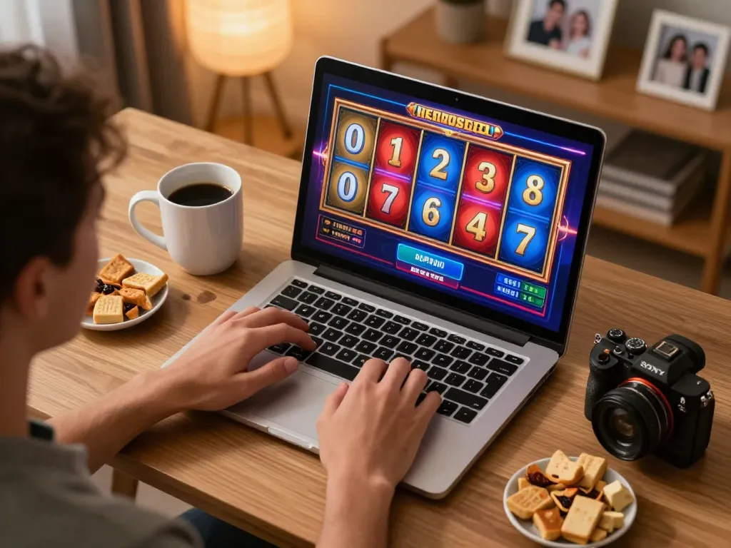 Play exciting online slots at home with brandingbybrandi while enjoying snacks and drinks.
