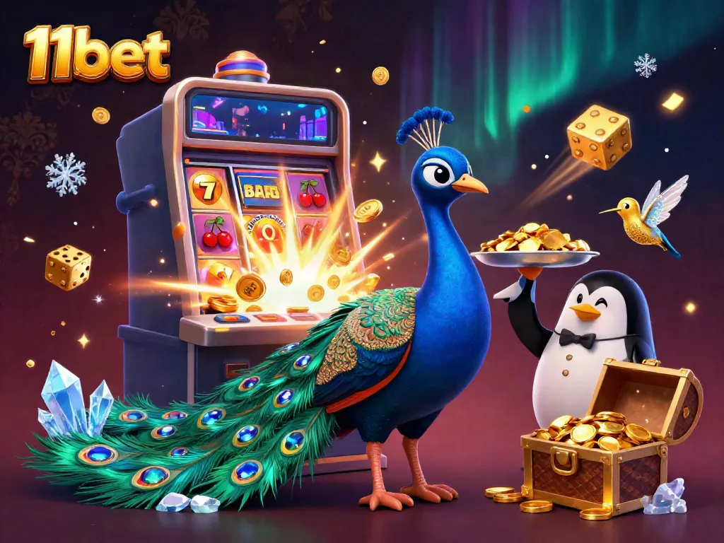 Engage in thrilling gameplay with 11bet, featuring a vibrant scene of casino action and winnings.