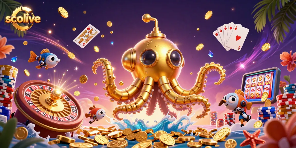 Experience exciting gameplay at Socolive with a captivating kraken submarine amid golden coins.