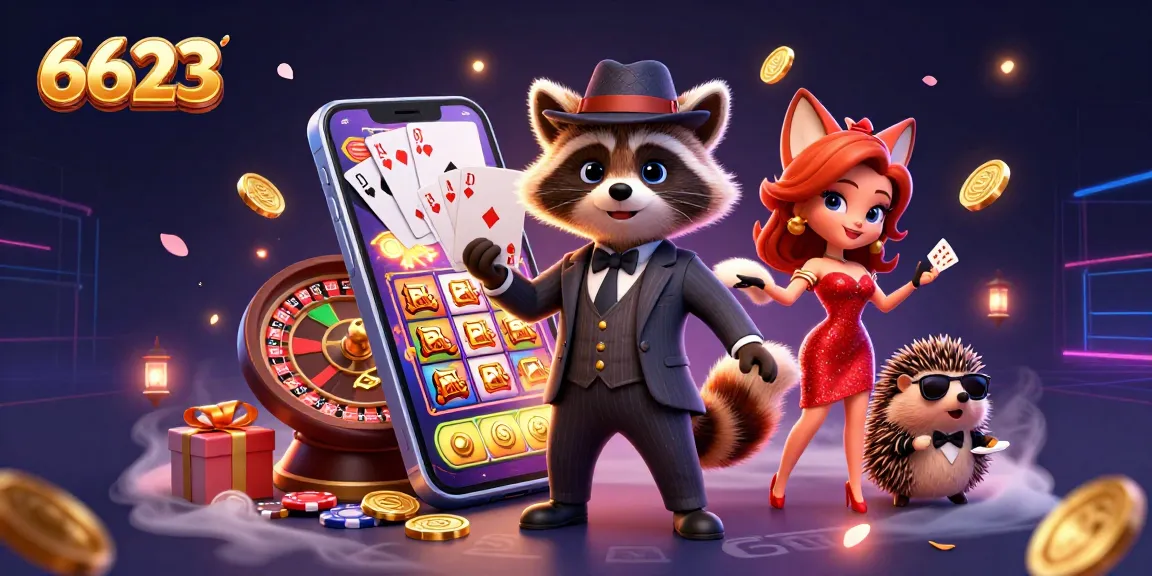 Experience exciting wins with 6623 at this vibrant casino scene featuring charming characters and immersive games.