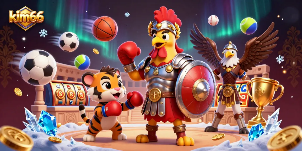 Join the thrill of slots and jackpots at kim66 with a dynamic scene filled with excitement and energy.
