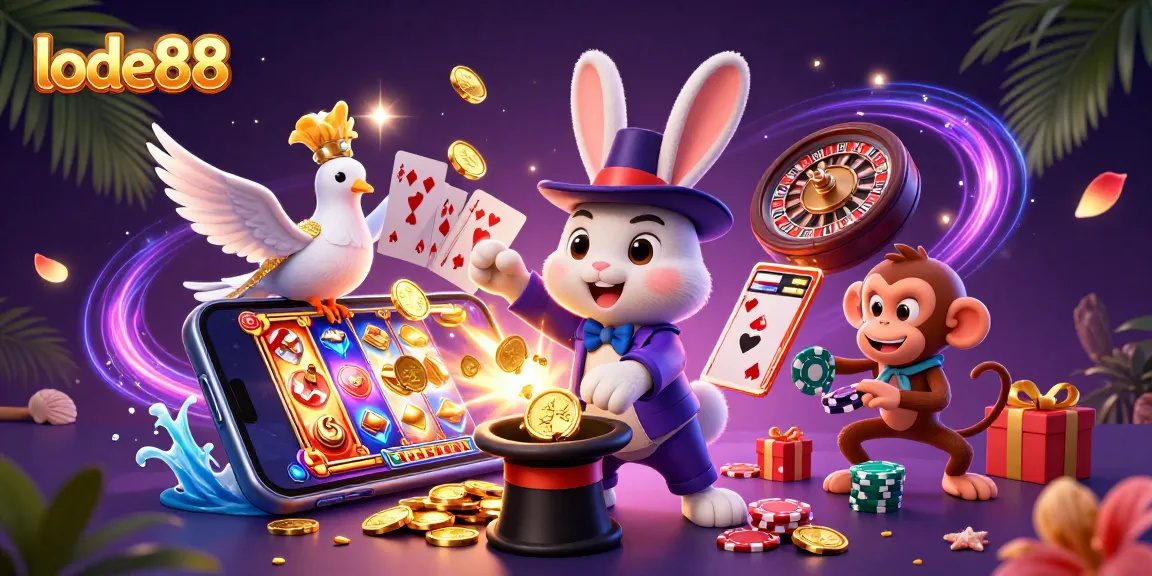 Spin slots and win big with lode88 in a vibrant casino scene featuring dynamic characters.