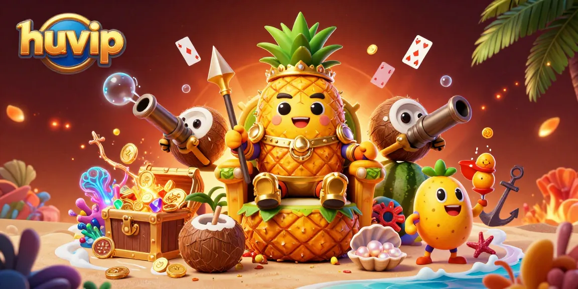 huvip players enjoy a dynamic beach casino scene filled with colorful treasures and engaging gameplay.