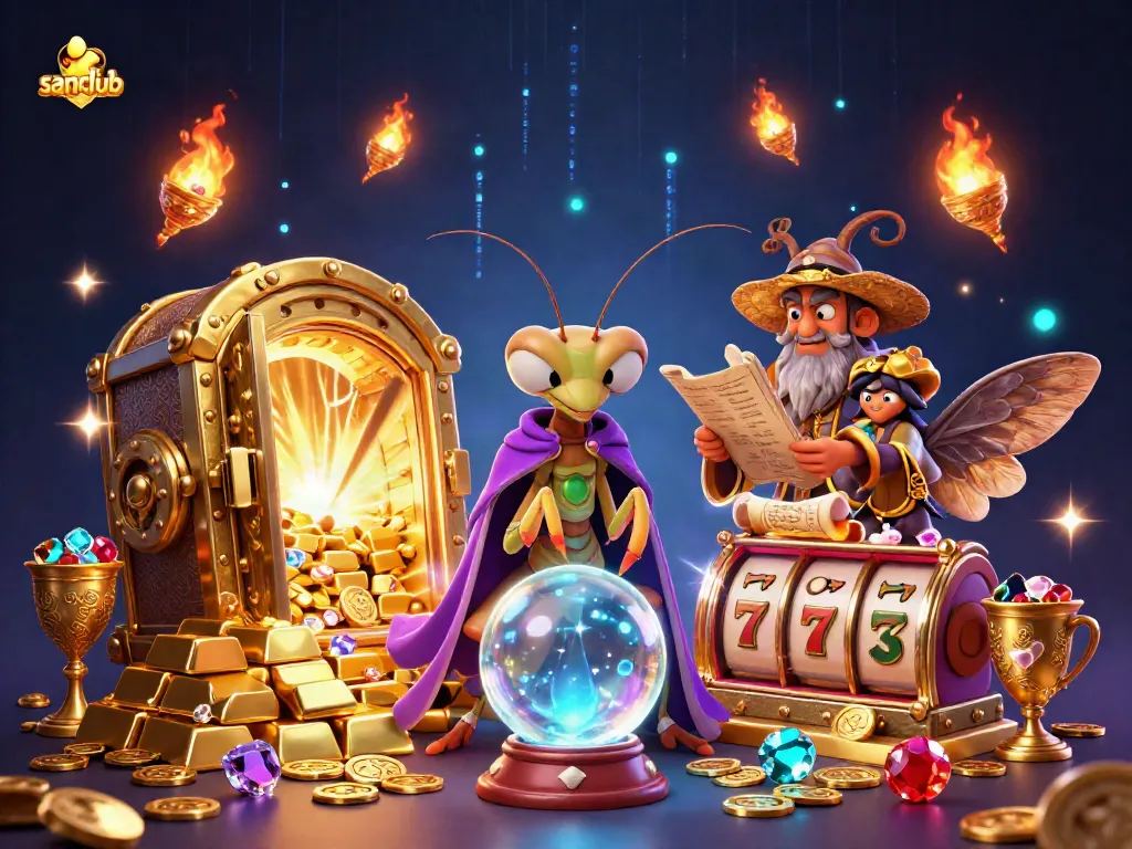 Engage with sanclub's immersive casino adventures through 3D cartoon characters and dynamic gaming elements.
