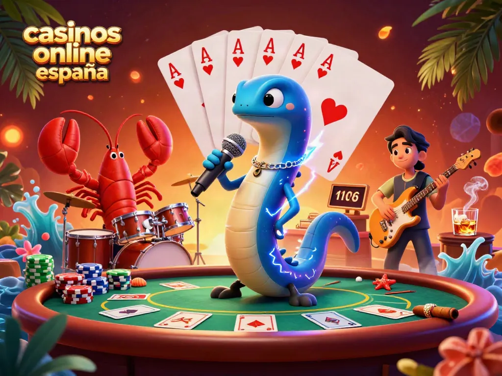Disfruta de la acción en casinos online España con juegos de cartas y coloridos fichas en un ambiente animado.