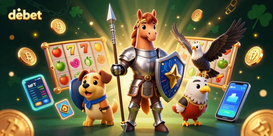 Engage with debet through captivating slot games, featuring medieval characters in a dynamic illustration.