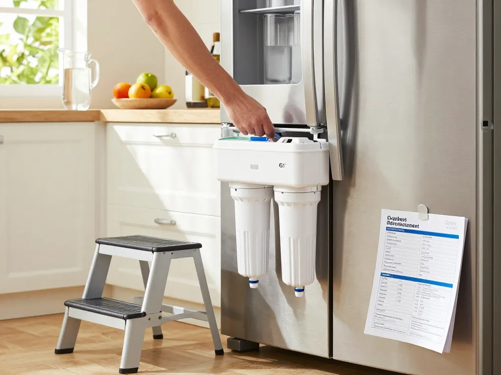 Installing Overbest OB6013 Replacement for GE® MWF® in a modern kitchen.