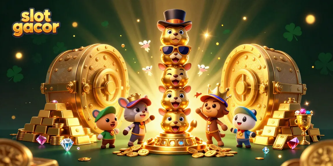 Experience thrilling slot gacor action with the golden totem and treasures in a vibrant casino scene.