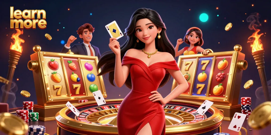 Play slots and learn more about winning strategies in this vibrant casino scene.