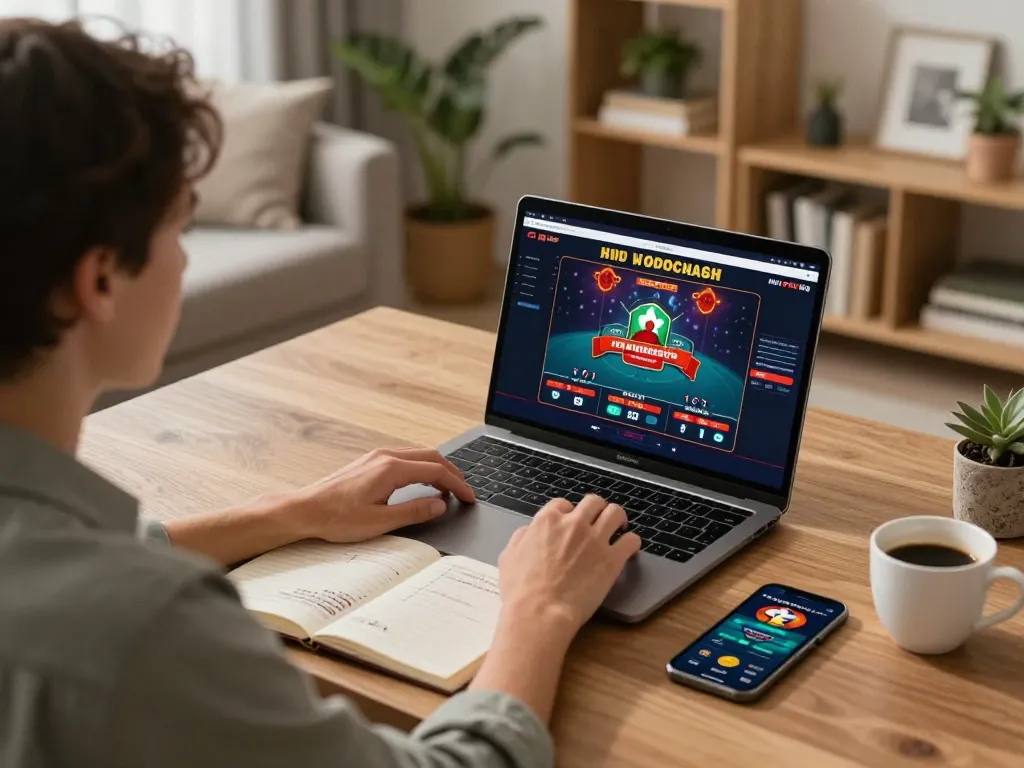 Engaged player at home enjoying interactive online betting with bagus-surfcamp gaming strategies.